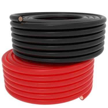 Imagem de SHIERLENG Cabo de bateria de solda de calibre 2 AWG de 3 m vermelho + preto conjunto de fios inversor de energia de cobre puro (positivo e negativo) para solar, trailer, carro, barco, automotivo,