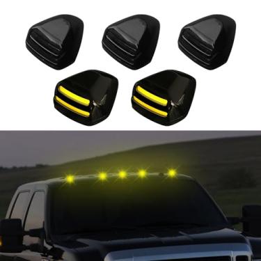 Imagem de KURLTCAAU Luzes de teto de LED atualizadas compatíveis com Ford F-250 F-350 F-450 F550 Super Duty 1999-2016/F-650 F-750 2004-2017 Lente fumê e luzes âmbar