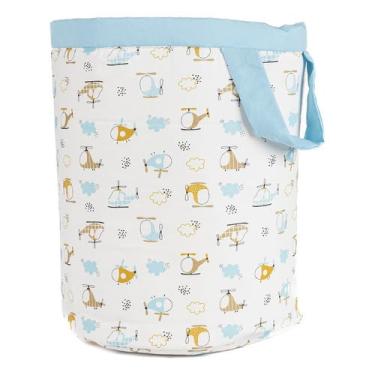 Imagem de Cesto Organizador Brinquedos ou Roupas em tecido 42 cm menino 01 pç (helicoptero azul)