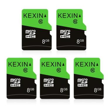 Imagem de Kit com 5 Cartões Micro SD KEXIN 8GB + Adaptador SD UHS-I C10