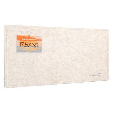 Imagem de Quadro de avisos, quadro de alfinetes de feltro de 89 x 43 cm - Alternativa decorativa de cortiça para parede, quadro de oração autoadesivo com visão dobrável com 20 pinos - aveia