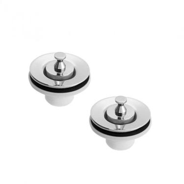 Imagem de Kit 2 Válvulas para Pia de Banheiro Universal 1608 Meber Metais Prata