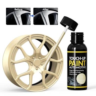 Imagem de Xtryfun Tinta de retoque de aro dourado champanhe, garrafas de tinta de retoque automotivo com pincel, tinta de retoque de reparo de arranhões na roda do carro, conserte arranhões de aro de forma