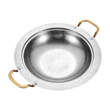 Imagem de YWJLQH Pote de macarrão coreano, panela de aço inoxidável multiuso para ramen com orelhas duplas, pote de sopa kimchi, pote de frutos do mar, 2cm