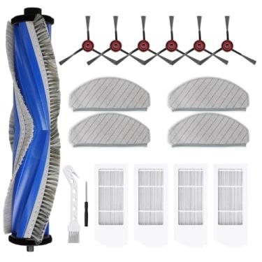 Imagem de 17 peças de acessórios para aspirador de pó ECOVACS DEEBOT N20 Plus/N20 PRO Plus, peças de reposição, escova principal dupla, escova lateral, filtro, esfregão