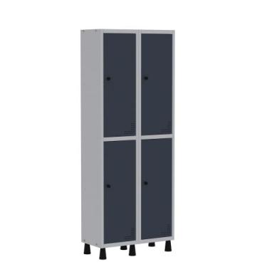 Imagem de Armário Guarda Volume Locker Roupeiro  de Aço 2 Vãos 4 Portas GR302/4 