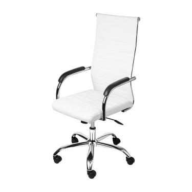 Imagem de Cadeira Boxbit Florença Alta Branca Em p. U. Base Rodízio