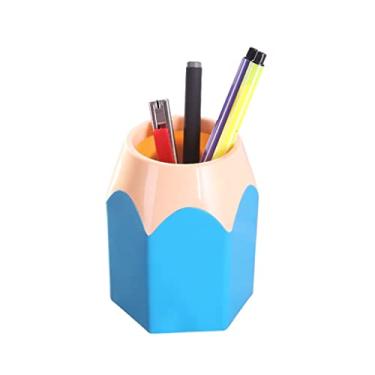 Imagem de Porta-lápis de vaso criativo para canetas, artigos de papelaria, caixa de armazenamento, material de escritório (cor: verde, tamanho: 7,5 * 10 cm) (azul 7,5 * 10 cm)
