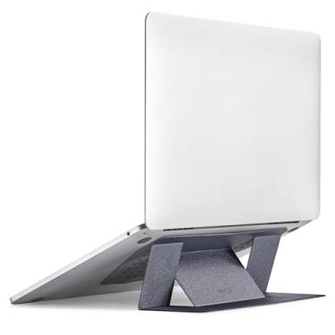 Imagem de MOFT Suporte de laptop para mesa, suporte adesivo para MacBook com 2 ângulos de visualização ajustáveis, suporte dobrável e portátil compatível com laptops de 11 a 16 polegadas, cinza estrelado