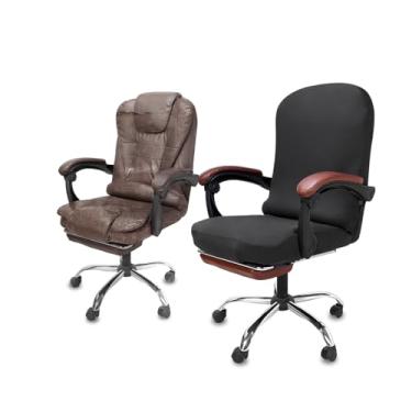 Imagem de NeColorLife Capa para cadeira de escritório GG com apoio de braço – Capa elástica para cadeiras grandes e altas, lavável e antiderrapante, (tamanho extra grande, preto)