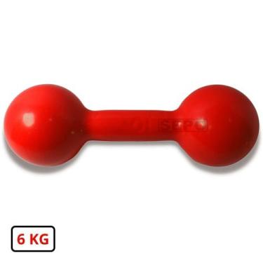 Imagem de Halter Redondo Bola Emborrachado 6 Kg Vermelho - SEPO