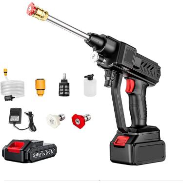 Imagem de Lavadora De Alta Pressão Interna Para Banheiro, Máquina De Limpeza De Carro 520psi 24v / 48v Bateria De Lítio Lavadora De Carro Portátil Com 2 Bicos Para Lavar Carros, Cercas, J, 24V, Battery*1