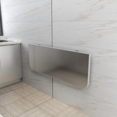 Imagem de Mesa De Parede Dobrável De Parede De Parede De Aço Inoxidável - Mesa De Cozinha, Bar De Café Da Manhã, Mesa De Trabalho - Para Espaços Pequenos, Escritór, 80×30cm/31inch×12inch