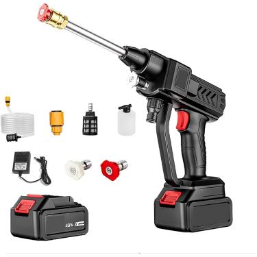 Imagem de Lavadora De Alta Pressão Interna Para Banheiro, Máquina De Limpeza De Carro 520psi 24v / 48v Bateria De Lítio Lavadora De Carro Portátil Com 2 Bicos Para Lavar Carros, Cercas, J, 48V, Battery*2