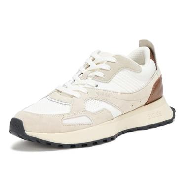 Imagem de BOSS Tênis masculino com cadarço colorblock, Alabastro, branco extra, 42