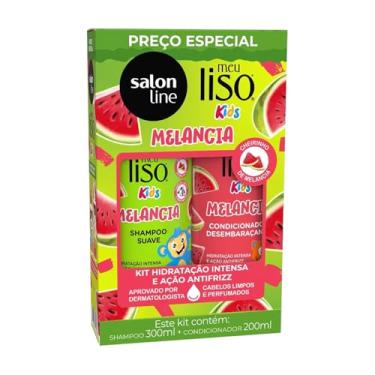 Imagem de Salon Line, Kit Shampoo e Condicionador, Meu Liso Kids, Melancia, Vegano - Para Cabelos Lisos, 2 Unidades
