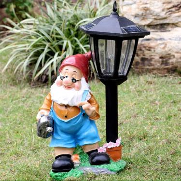 Imagem de Estátua Garde Solar Gome, Luzes Solares Externas Fuy Gomes Figuries Oramets, Car Pait Frp Weatherproof, Giat Smurf Law Decor, D