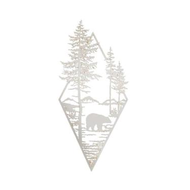 Imagem de urso decorativo mata mdf 3mm branco 43x20 cm - trova