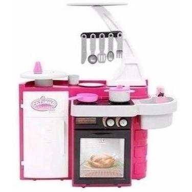 Imagem de Boneca Cozinha Infantil Completa Geladeira Fogão E Pia Que