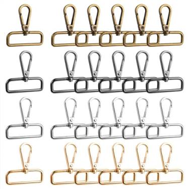 Imagem de Framendino Pacote Com 24 Fechos Giratórios De Garra Lagosta, Ganchos Pressão Metal Argola Em D, Clipes Fecho Para Cordão Gatilho, Chaveiro, Joias, Artesanato Faça Você Mesmo, Bolsa, Fabricação Bolsa