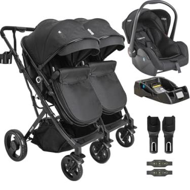 Imagem de Carrinho Kiddo para Gemeos com Bebe Conforto Base Vox II Preto
