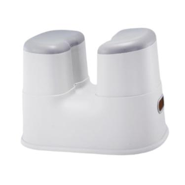 Imagem de Kokiya Banco de banho, cadeira de banho, portátil, antiderrapante, degrau multiuso para banheiro, para adultos, idosos e crianças, Cinza