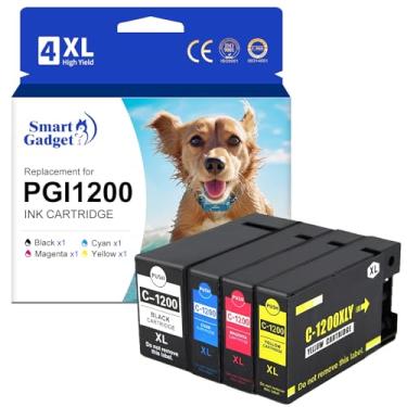 Imagem de Smart Gadget Cartucho de tinta de substituição compatível para Canon PGI-1200XL PGI-1200 XL para uso com impressora Maxify MB2720 MB2320 MB2120 MB2350 MB2050 MB2020 (preto, ciano, magenta, amarelo,