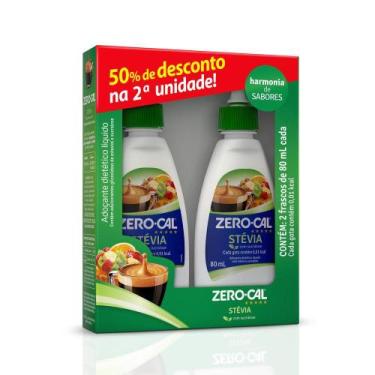 Imagem de Kit Adoçante Líquido Zero-Cal Stevia 2 Unidades de 80ml cada - Zerocal