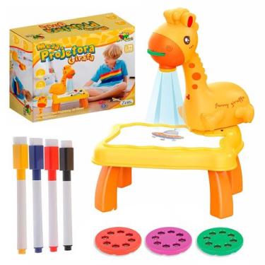 Imagem de Brinquedo Educativo Mesa Projetora Girafa Para Colorir Com Canetas E D