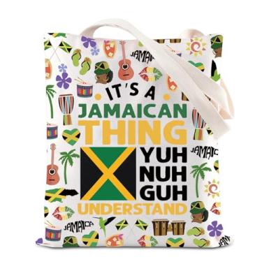 Imagem de KUIYAI Bolsa de viagem de férias na Jamaica, presente de raízes jamaicanas, presente da cultura caribenha It's A Jamaican Thing Yuh Nuh Guh Understand, Jamaicanyuhts-us, middle