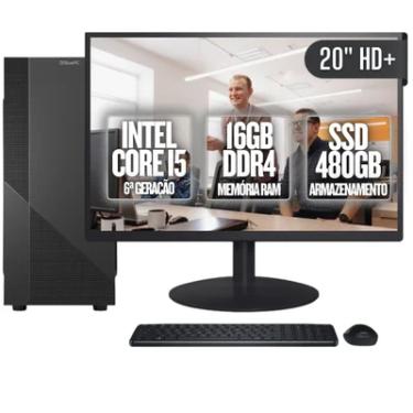 Imagem de Computador Completo Bluepc Task Intel Core i5 6ª Geração 16gb Ddr4 SSD 480GB Monitor 20"  - Cdbp-ta011