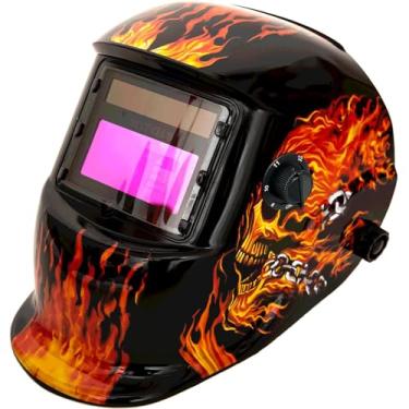 Imagem de BESTCLUB Capacete De Soldagem Com Escurecimento Automático: Capuz Com Energia Solar Em Cores Reais E Alcance De Sombra Ajustável De 4/9 A 13 Para Máscara De Soldador A Arco Mig/Tig (Fogo)
