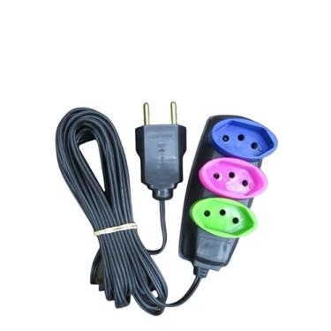 Imagem de Extensão Elétrica 2/3/5/10 (METROS) Bivolt - Tomadas Tripolares Coloridas (5 Metros)