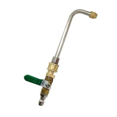 Imagem de IEUDNS Extensão para lavadora de alta pressão, haste curva, fácil de usar, adaptador de mangueira profissional de reposição, peças de haste limpa, 90 Graus