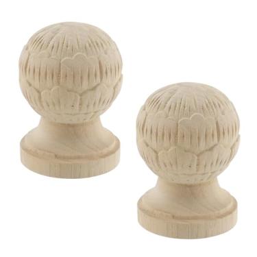 Imagem de UTALIND Acabamentos decorativos de madeira de 7 x 10 cm, acabamentos de artesanato inacabados para projetos de bricolage, decoração de casa, escadas, móveis de madeira, acabamento de poste de cama