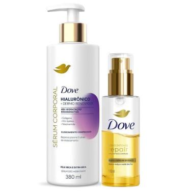 Imagem de Kit Dove Sérum Corporal Hialurônico + Dermo Renovador 380ml + Óleo Sér