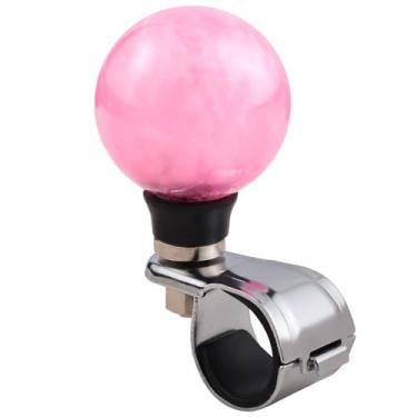 Imagem de Padaodao Botão de volante, puxadores suicidas universais, impulsionador giratório de roda de carro para a maioria dos cortadores de trator de caminhão, barco, rosa-1