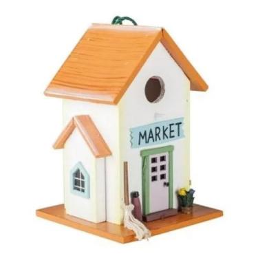 Imagem de casinha de passarinho decorativa comedouro tratador pássaros livres ja