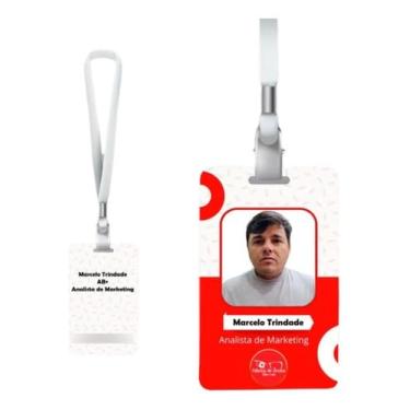 Imagem de Crachá De Pvc Personalizado - Frente E Verso + Cordão+ Arte