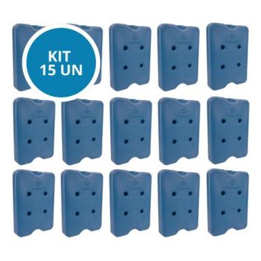Imagem de Kit 15 Gelo Placa Gel Artificial Reutilizável Rígido 1050ml - Gelotech
