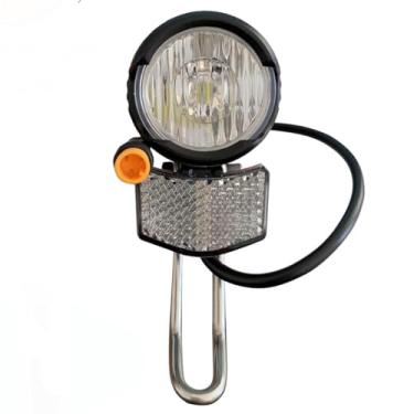 Imagem de NULKOMMA Ebike Farol de bicicleta brilhante para andar à noite, conector macho, 12 V, 24 V, 36 V, 48 V, 60 V, à prova d'água, luz frontal de LED super brilhante para bicicletas, farol de LED para