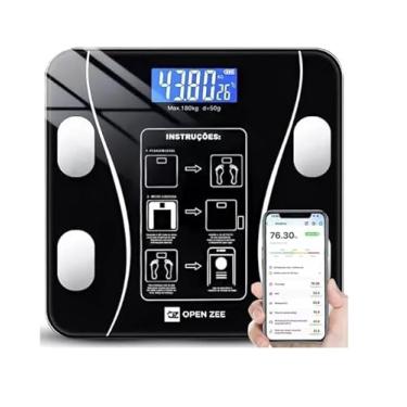 Imagem de Balança Digital Medidora Corporal Bioimpedância Profissional Bluetooth 140Kg