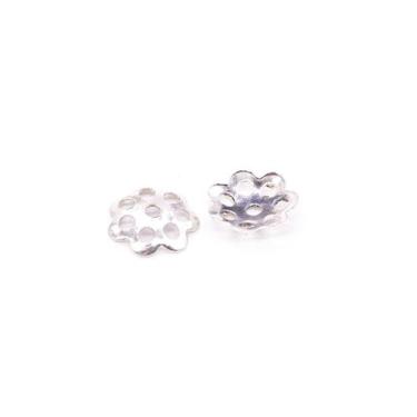Imagem de Miçanga Tulipa Flor Metal Prata 6mm 10pçs 1g - Macall