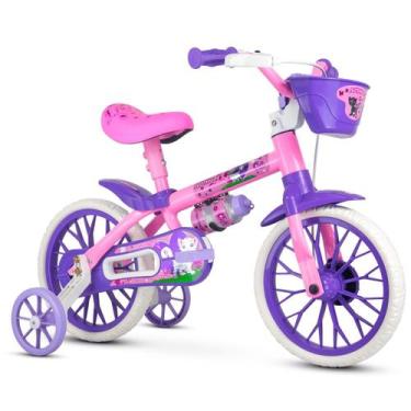 Imagem de Bicicleta Infantil Aro 12 Cat Nathor Menina Cor Rosa Violeta