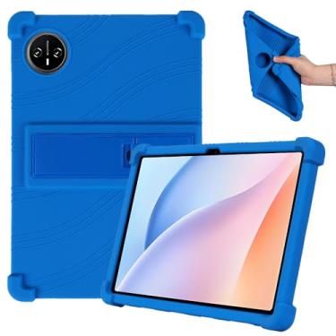 Imagem de Kebiory Compatível com DOOGEE Tab A9 Pro+/Tab A9+ 11 polegadas, capa híbrida de silicone macio à prova de choque, suporte embutido, capa protetora para tablet infantil (azul)