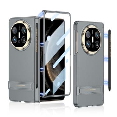 Imagem de FWYANZH Capa para Huawei Mate X6, protetor de tela com fecho magnético, caneta capacitiva, suporte ajustável, proteção contra arranhões, dobradiça, capa com tudo incluído, cinza, mate X6
