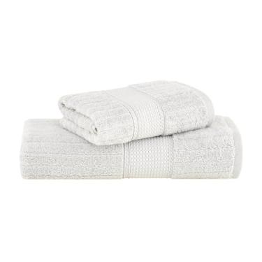 Imagem de Jogo de Toalhas Buddemeyer Fio Penteado Alva Banho Cinza 2 Peças