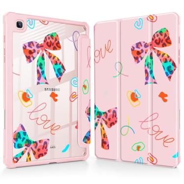 Imagem de Mektron Capa para Samsung Galaxy Tab S6 Lite 10,4 polegadas 2024/2022/2020 com suporte para caneta S, visualização em vários ângulos com capa à prova de choque, capa transparente + suporte de três