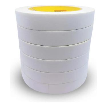Imagem de 2X Fita Dupla Face 18X30 Tnt Branco Com 6 Rolos Maior Adesão