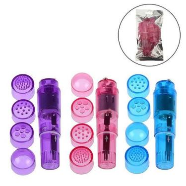 Imagem de Mini Vibrador Feminino com 4 Capas Estimuladoras Massageador íntimo Se